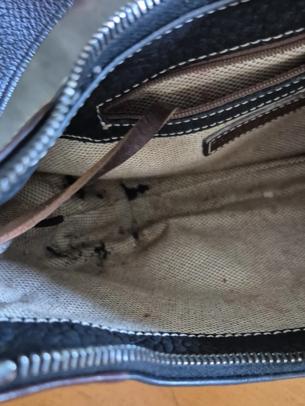 Dooney & Bourke Black and Brown Pebbled Leather Small Hobo